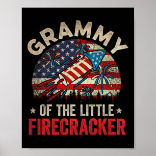 Poster 4 juillet Grammy D'Anniversaire Du Petit Firecrac