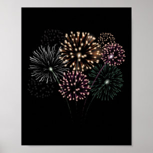 Poster 4 juillet Grand Finale Feu d'artifice Rouge Blanc