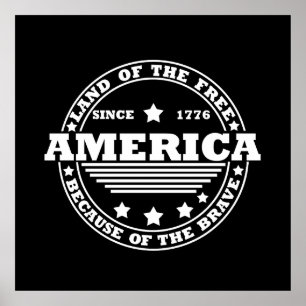 Poster 4 juillet heureux