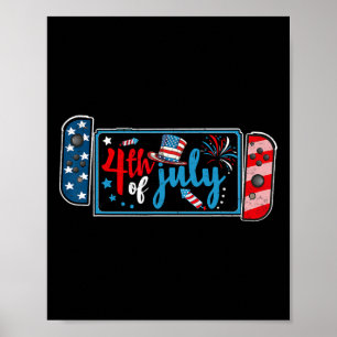 Poster 4 juillet jeu vidéo American Gamer Kids Boys Me