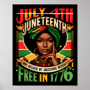 Poster 4 juillet Juneteenth 1865 Parce que mes ancêtres é