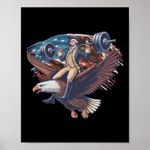 Poster 4 juillet Patriotique Funny George Washington juil