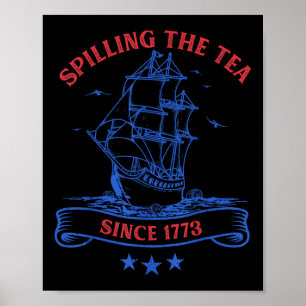 Poster 4 juillet qui répand le thé depuis 1773 drôle de r