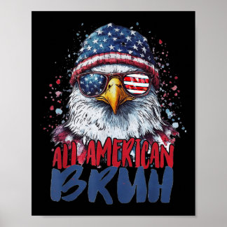 Poster 4 juillet Tous Américains Bruh Eagle Enfants Ado