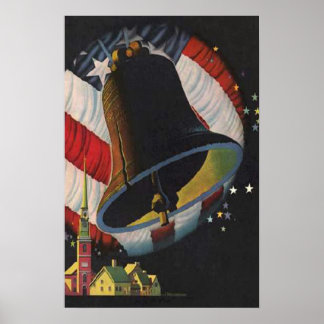 Poster 4 juillet vintage