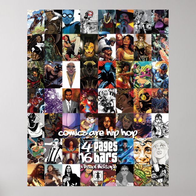 Poster 4 Pages 16 Bars : "Les BD sont Hip hop" (Devant)