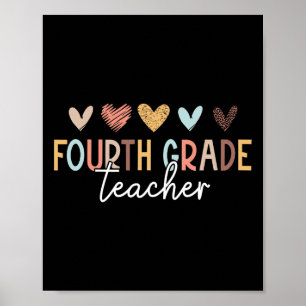 Poster 4e année Enseignant Premier jour de l'école Retour