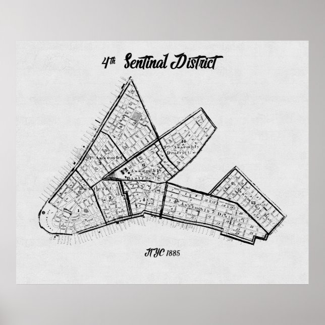 Poster 4e district sentinel, New York, 1885 (Devant)