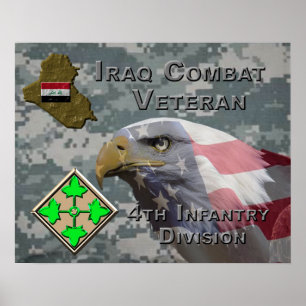 Poster 4e Division d'infanterie Irak Vétérinaire de comba