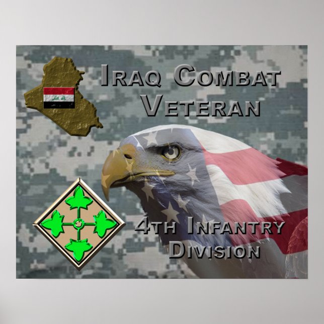 Poster 4e Division d'infanterie Irak Vétérinaire de comba (Devant)