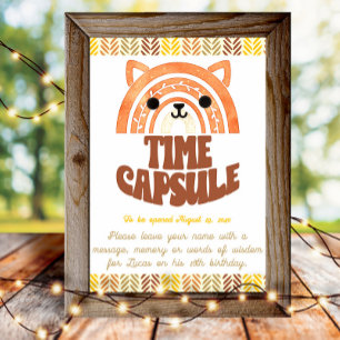 Poster 4x6 Heure Capsule Boho Woodland Fox Anniversaire