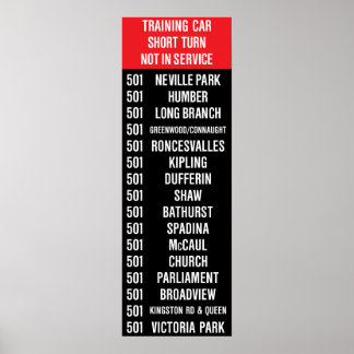 Poster 501 Queen Streetcar Rollsign