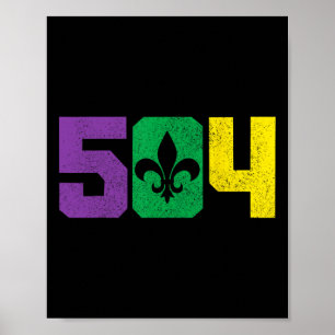 Poster 504 Indicatif régional Pride Nola Nouvelle-Orléans