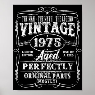 Poster 50 Ans Vieux 1975 Homme Mythe Légende 50e Annivers