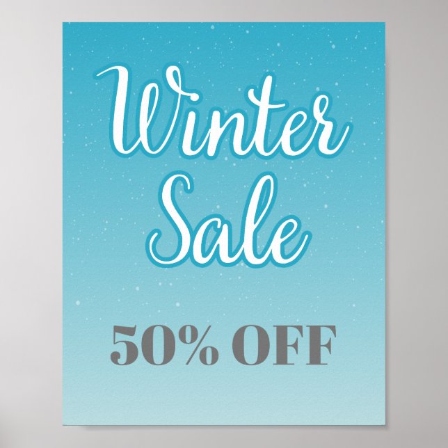 Poster 50% De Promo Vente D'Hiver Signal Modifiable, Vent (Devant)