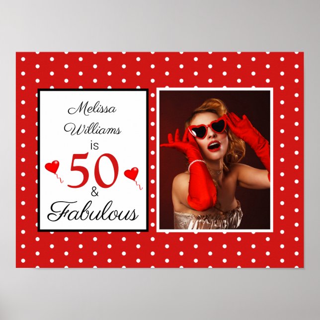 Poster 50 et fabuleux Photo Rouge 50e anniversaire Rouge  (Devant)