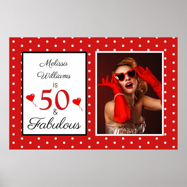 Poster 50 et fabuleux Photo Rouge 50e anniversaire Rouge  (Devant)