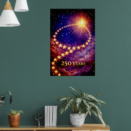 Poster 50 Étoiles 250 Ans d'Indépendance des États-Unis l