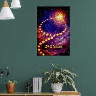 Poster 50 Étoiles 250 Ans d'Indépendance des États-Unis l