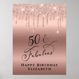 Poster 50 Fabuleux Rose Gold Parties scintillant fête d'a