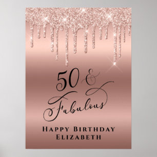 Poster 50 Fabuleux Rose Gold Parties scintillant fête d'a