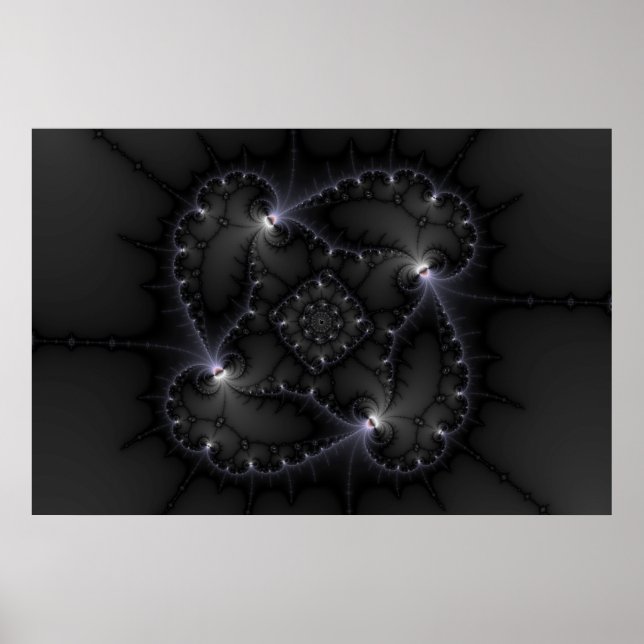 Poster 50 Nuances De Gris - Art Fractal (Devant)