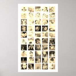 Poster 50 Photo Collage Personnalisé (Sepia)