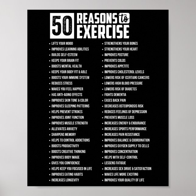 Poster 50 raisons de l'entraînement (Devant)