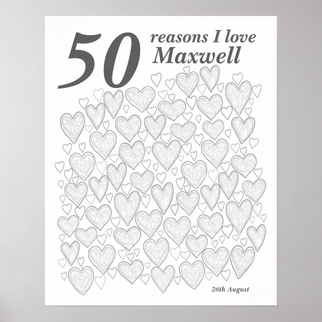 Poster 50 Raisons de votre amour - 50e anniversaire Cadea (Devant)