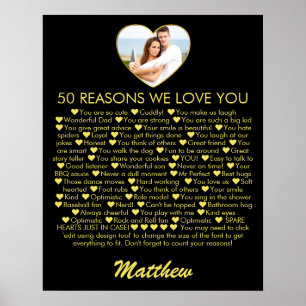 Poster 50 Raisons pour lesquelles nous vous aimons 50e An