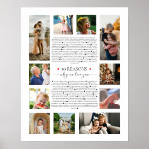 Poster 50 raisons pour lesquelles nous vous aimons 80e 60