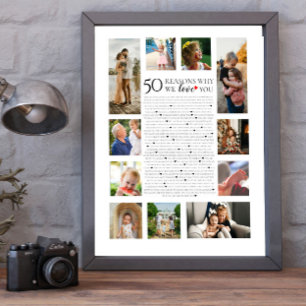 Poster 50 raisons pour lesquelles nous vous aimons photo