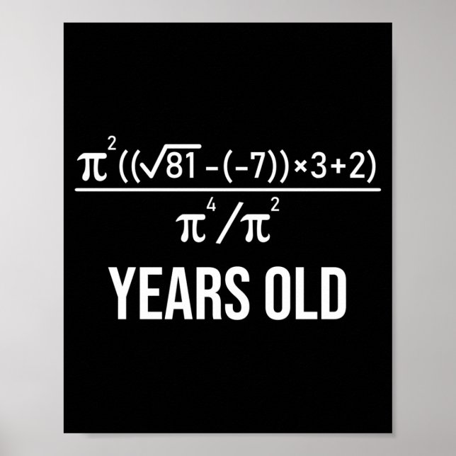 Poster 50 Years Old Equation Funny 50th Birthday Math  (Devant)