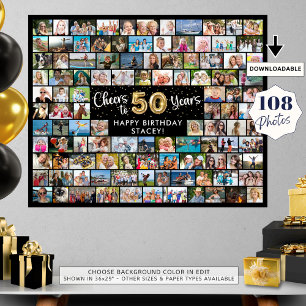 Poster 50e Anniversaire 108 Photos Noir Or À l'année