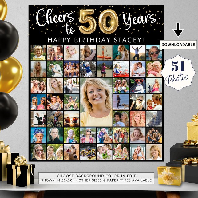 Poster 50e anniversaire 51 Photo Collage encourage à 40 a (Créateur téléchargé)