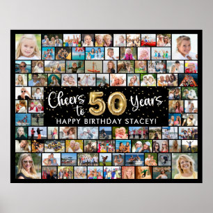 Poster 50e anniversaire 92 Photos Noir Or À l'année