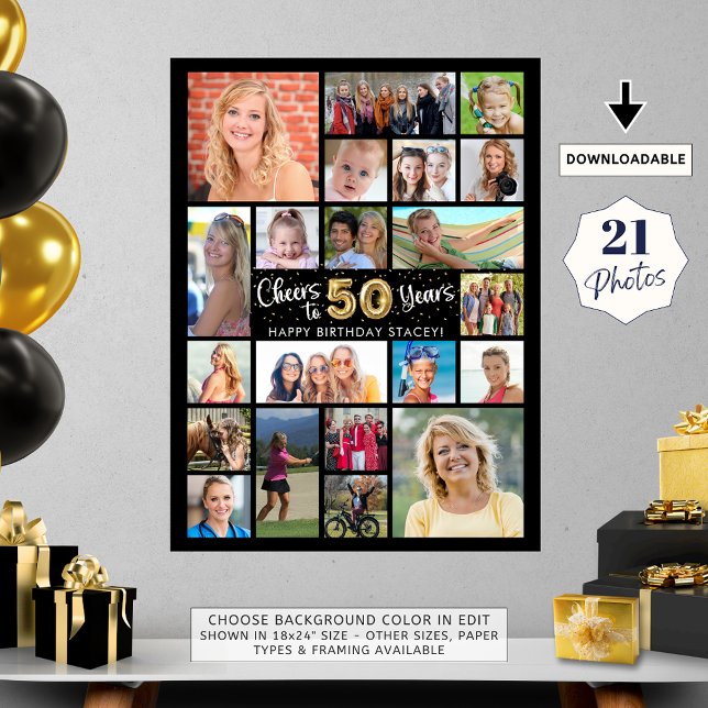 Poster 50e anniversaire Black Gold 21 Photo Cheers to Yea (Créateur téléchargé)