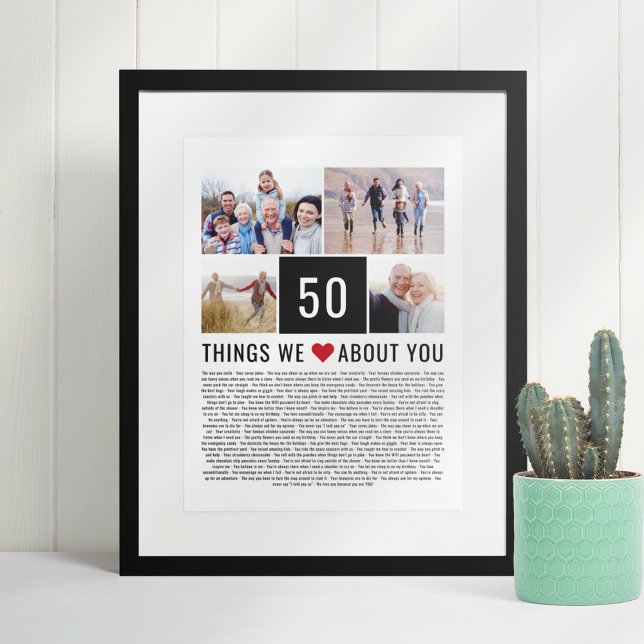 Poster 50e Anniversaire Cadeaux Choses que nous aimons Li (Créateur téléchargé)