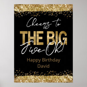 Poster 50e anniversaire Gold et Black Big Five-Oh