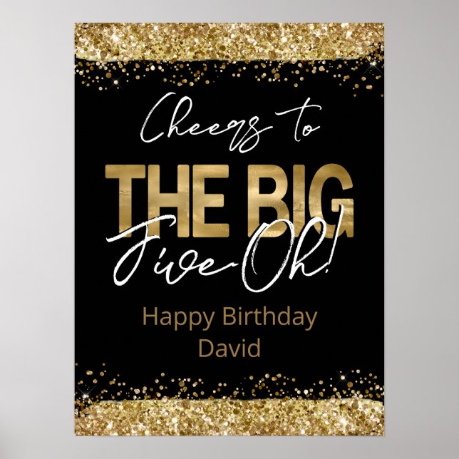 Poster 50e anniversaire Gold et Black Big Five-Oh (Devant)