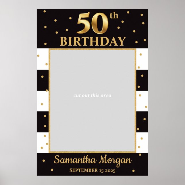 Poster 50e anniversaire Gold et Black Photo Prop Frame (Devant)