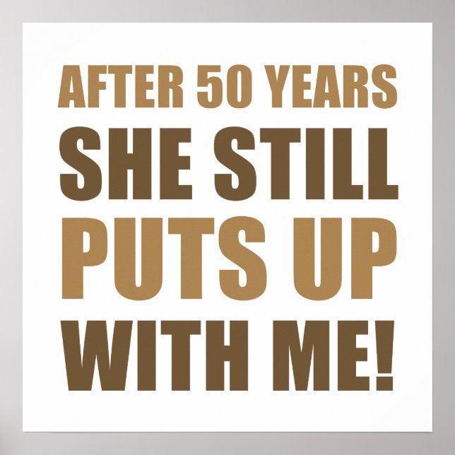 Poster 50e anniversaire Humour pour hommes (Devant)