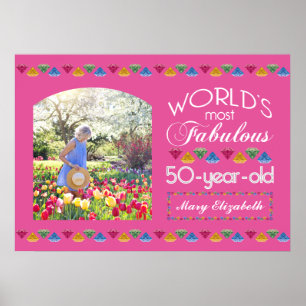 Poster 50e anniversaire Les plus fabuleuses pierres rose 