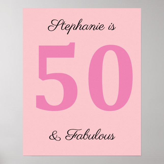 Poster 50e Anniversaire Nom Rose Cinquante Et Fabuleux Él (Devant)