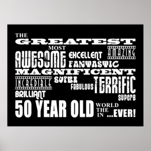 Poster 50e fête d'anniversaire Plus grand Cinquante ans