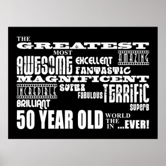 Poster 50e fête d'anniversaire Plus grand Cinquante ans