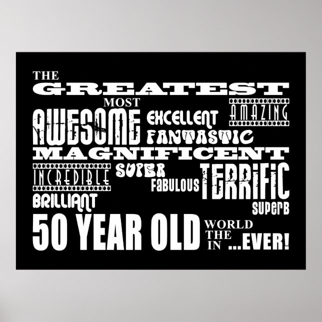 Poster 50e fête d'anniversaire Plus grand Cinquante ans (Devant)