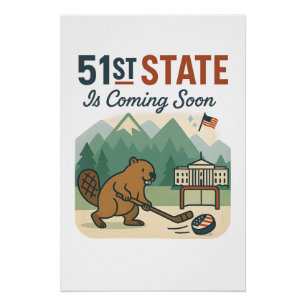 Poster 51e Drapeau d'État Hockey Canada USA