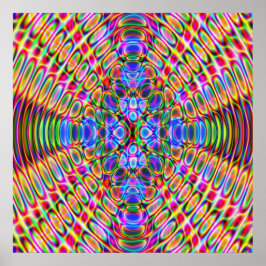 Poster 52x52 ou plus petit, Psychedelic Red Blue