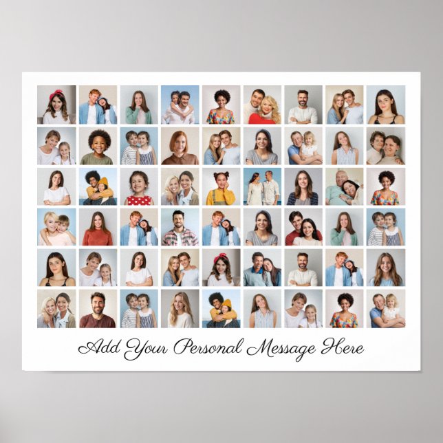 Poster 54 Photo Collage Ajoutez Votre Propre Salutation (Devant)